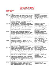 Family Law Advocacy COURSE SYLLABUS