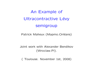 An Example of Ultracontractive L´ evy semigroup