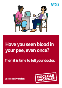 Have you seen blood in your pee, even once? EasyRead version