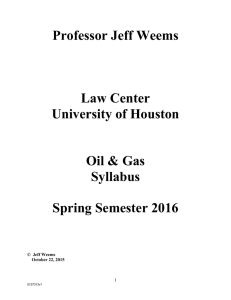 Professor Jeff Weems  Law Center University of Houston