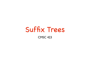 Suffix Trees CMSC 423