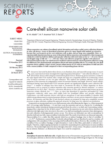 Core-shell silicon nanowire solar cells M. M. Adachi , M. P. Anantram