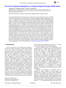 The role of cytosine methylation on charge transport through a... Jianqing Qi, Niranjan Govind, and M. P. Anantram