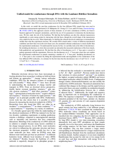 Unified model for conductance through DNA with the Landauer-B ¨uttiker... Jianqing Qi, Neranjan Edirisinghe, M. Golam Rabbani, and M. P....