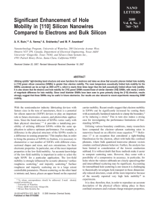 Significant Enhancement of Hole Mobility in [110] Silicon Nanowires