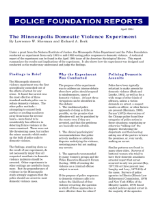 The Minneapolis Domestic Violence Experiment