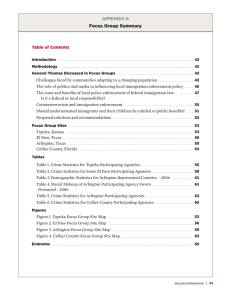 Focus Group Summary APPENDIX A Table of Contents Introduction