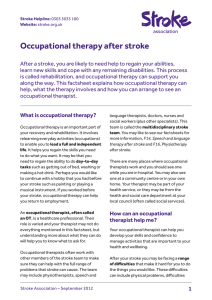 Occupational therapy after stroke