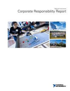 Corporate Responsibility Report National Instruments
