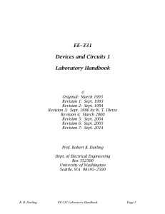  R. B. Darling EE-331 Laboratory Handbook Page 1