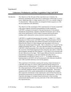 Laboratory Preliminaries and Data Acquisition Using LabVIEW