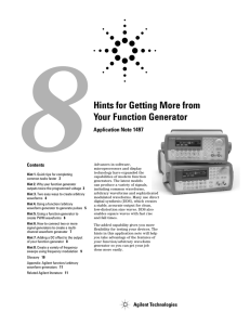 8 Hints for Getting More from Your Function Generator Application Note 1497