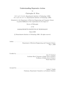 Understanding Expressive Action Christopher R. Wren