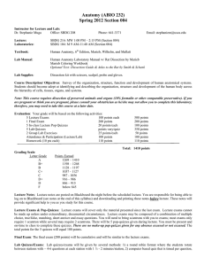 Anatomy (ABIO 232) Spring 2012 Section 004