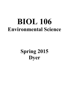 BIOL 106  Environmental Science Spring 2015