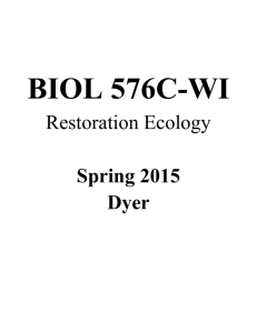 BIOL 576C-WI Spring 2015 Dyer