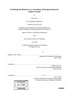 Predicting the Behavior  of a  Lean-Burn, Hydrogen-Enhanced Engine Concept Ziga