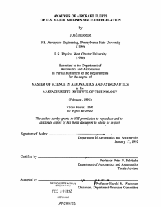 ANALYSIS  OF  AIRCRAFT  FLEETS by JOSI  FERRER