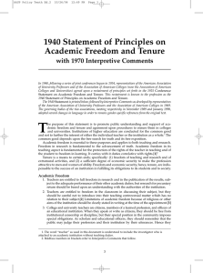 1940 Statement of Principles on Academic Freedom and Tenure