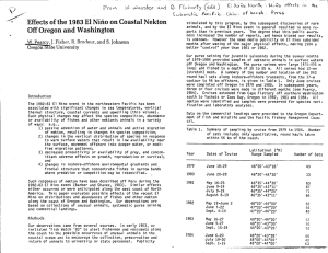 Effects of the 1983 El Niño on Coastal Nekton