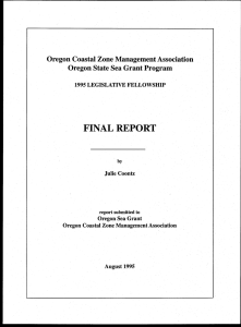 FINAL REPORT Oregon Coastal Zone Management Association Oregon State Sea Grant Program