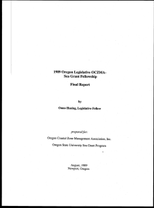 1989 Oregon Legislative OCZMA- Sea Grant Fellowship Final Report