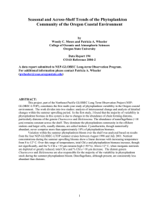 Seasonal and Across-Shelf Trends of the Phytoplankton