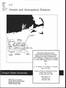 )ceanic and Atmospheric Sciences MicroSoar Microstructure Observations During the Coastal