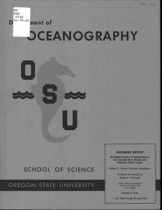 %U OCEANOGRAPHY ment of SCHOOL OF SCIENCE