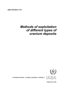 Methods of exploitation of different types of uranium deposits