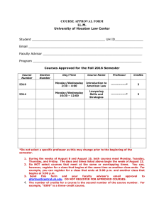 COURSE APPROVAL FORM