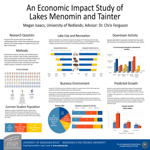 An Economic Impact Study of Lakes Menomin and Tainter Research Question