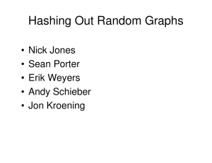 Hashing Out Random Graphs • Nick Jones • Sean Porter • Erik Weyers