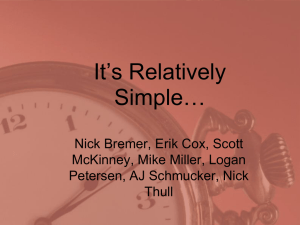 It’s Relatively Simple… Nick Bremer, Erik Cox, Scott McKinney, Mike Miller, Logan