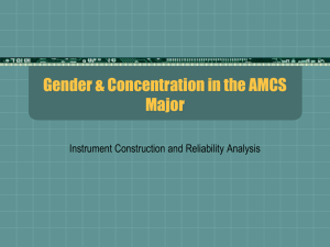 Gender &amp; Concentration in the AMCS Major Instrument Construction and Reliability Analysis