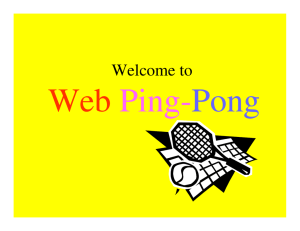 Web Ping- Pong Welcome to