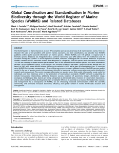 Global Coordination and Standardisation in Marine Species (WoRMS) and Related Databases
