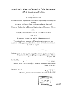 Algorithmic  Advances  Towards  a  Fully  Automated DNA  Genotyping  System Manway  Michael  Liu