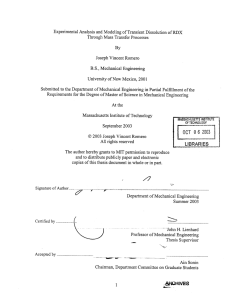 Experimental  Analysis  and  Modeling  of Transient ... Through  Mass  Transfer  Processes