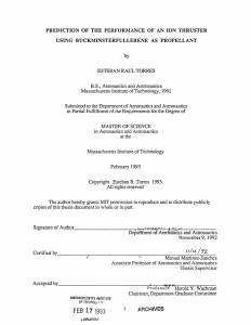 PREDICTION  OF  THE  PERFORMANCE  OF ... USING  BUCKMINSTERFULLERENE AS  PROPELLANT by