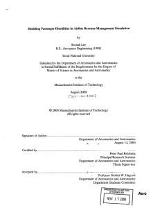Modeling  Passenger Disutilities  in Airline  Revenue ... by Seonah  Lee (1998)
