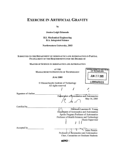 EXERCISE  IN  ARTIFICIAL GRAVITY