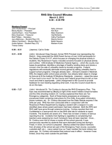 RHS Site Council Minutes  March 5, 2012 6:30 – 8:30 PM