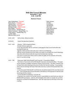 RHS Site Council Minutes November 7, 2011 6:30 – 8:30 PM