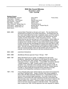 RHS Site Council Minutes November 5, 2012 6:30 – 8:30 PM