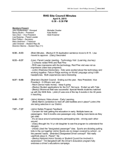RHS Site Council Minutes April 9, 2015 6:30 – 8:30 PM