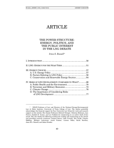 ARTICLE THE POWER STRUCTURE: ENERGY, POLITICS, AND THE PUBLIC INTEREST