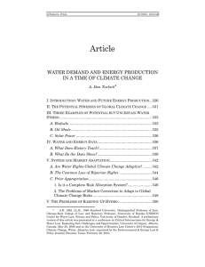 Article  WATER DEMAND AND ENERGY PRODUCTION IN A TIME OF CLIMATE CHANGE