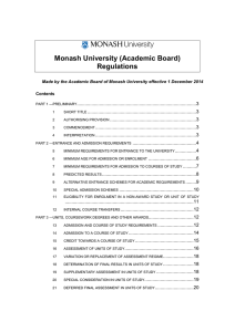 Monash University (Academic Board) Regulations