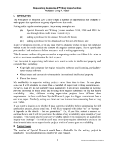 The University of Houston Law Center offers a number of... write papers for a professor or group of professors for...